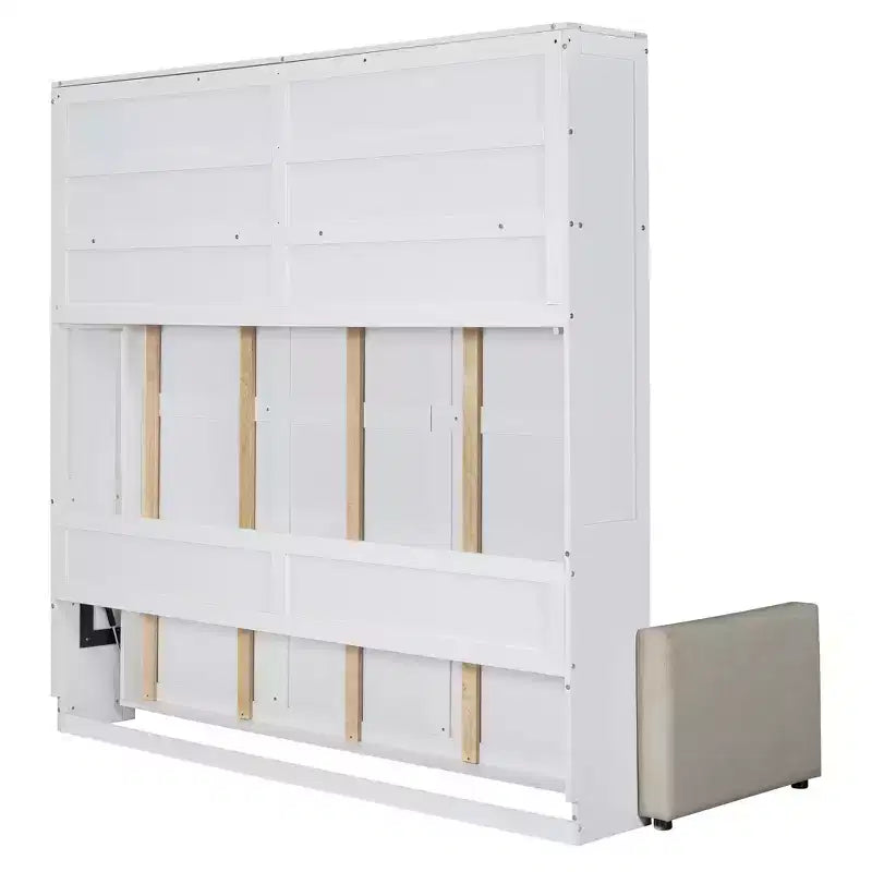 Queen Size Murphy Bed Wall Bed with 4-Seater Sofa and Storage Shelves-ModernLuxe