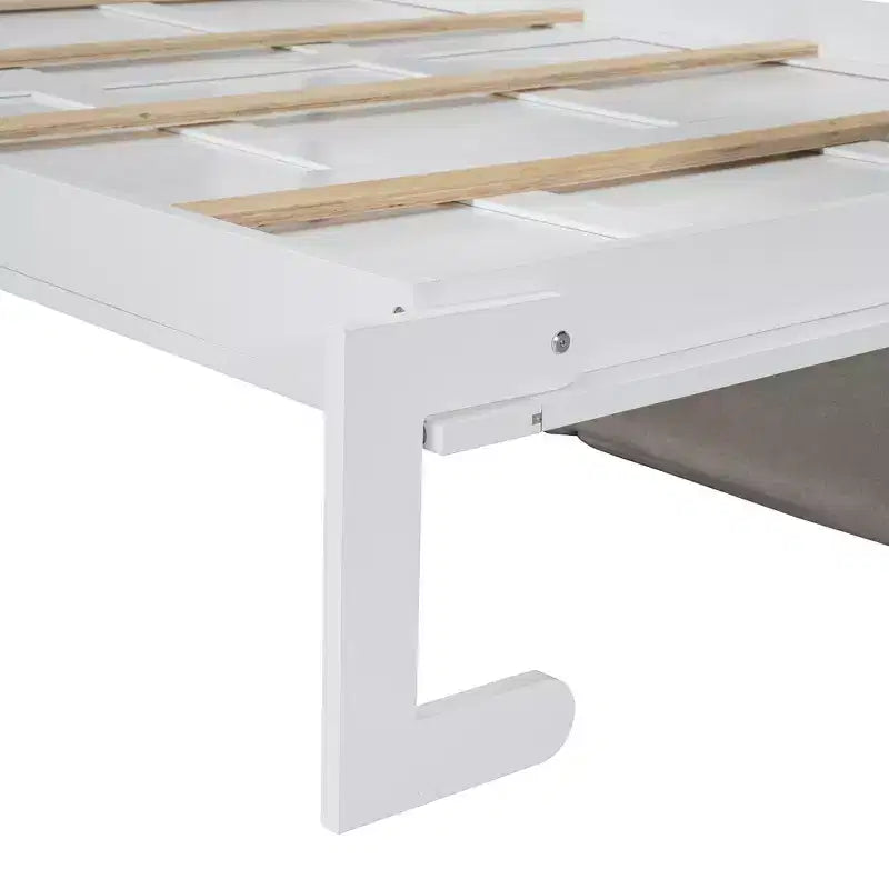 Queen Size Murphy Bed Wall Bed with 4-Seater Sofa and Storage Shelves-ModernLuxe