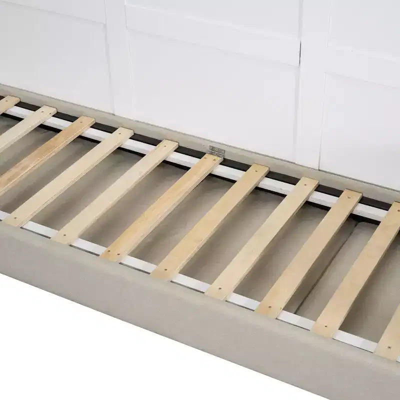 Queen Size Murphy Bed Wall Bed with 4-Seater Sofa and Storage Shelves-ModernLuxe