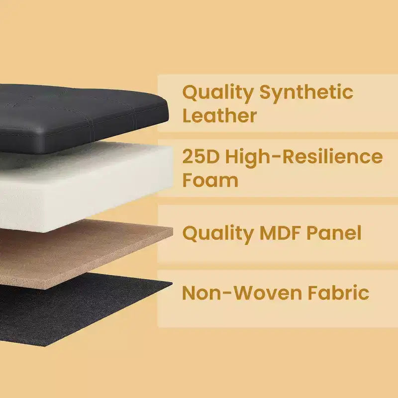 15 Ottoman with Storage, Folding Footstool, Storage Ottoman Bench, Cube Storage Chest Bedroom Bench with Storage 660 lb Load Capacity