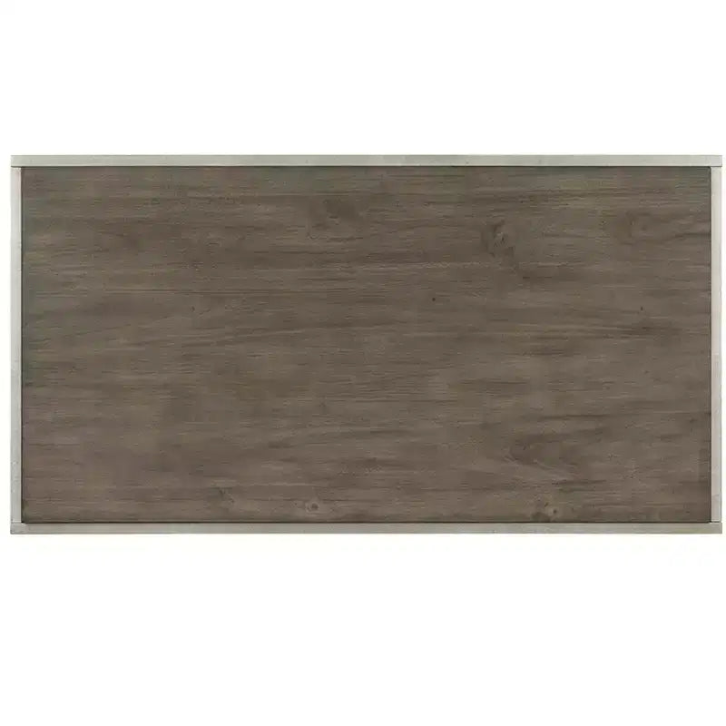 Roundhill Furniture Padena Metal Frame Wood Living Room Coffee Table with Shelf