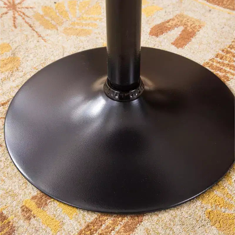 Roundhill Furniture Belham Black Round Adjustable Metal Base Bar Table