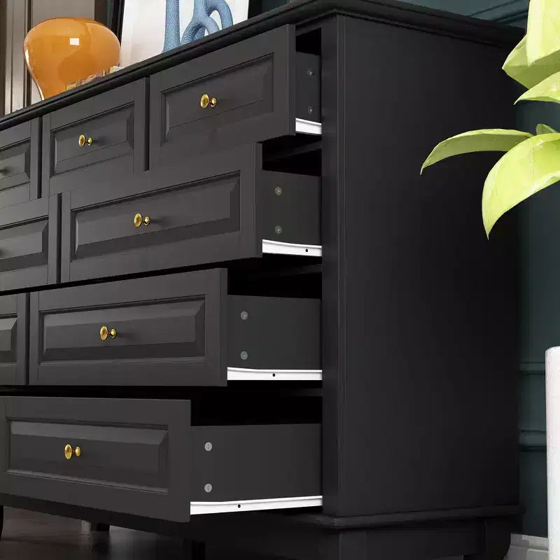Famapy 9 Drawer Dresser Classic Style Metal Button Handles 5 Support Legs