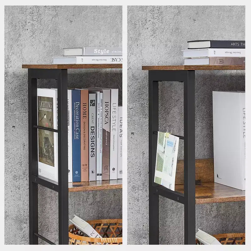 Bookshelf, Cube Shelf, Console Table, TV Stand with 6 Storage Cubes, 13 x 47.2 x 31.5 Inches Industrial Design, Rustic Brown