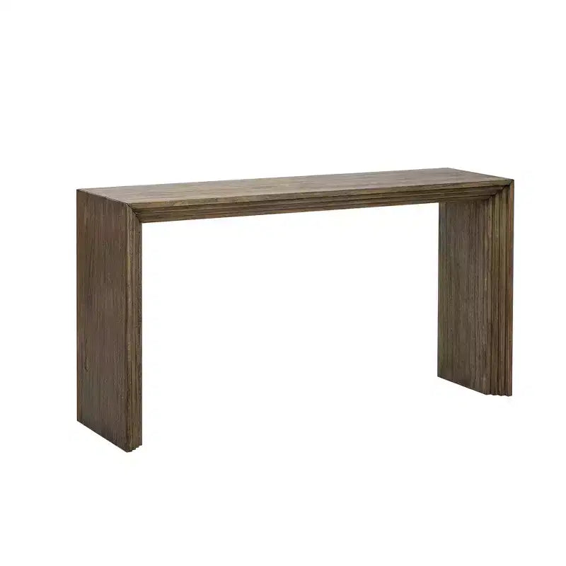 59.2W Modern Style Console Table with Paulownia Solid Wood Veneer, Suitable for Foyer, Living Room or Entryway - ModernLuxe