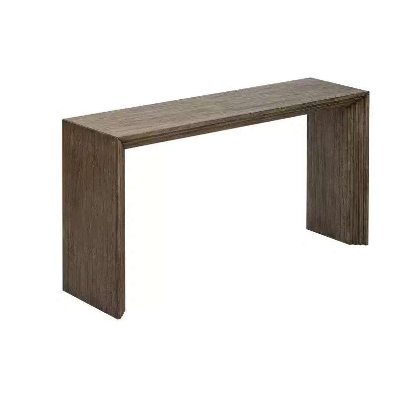 59.2W Modern Style Console Table with Paulownia Solid Wood Veneer, Suitable for Foyer, Living Room or Entryway - ModernLuxe