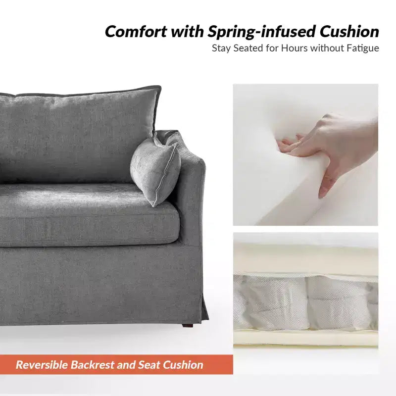Nat Slipcovered Armchair with Ottoman | HULALA HOME