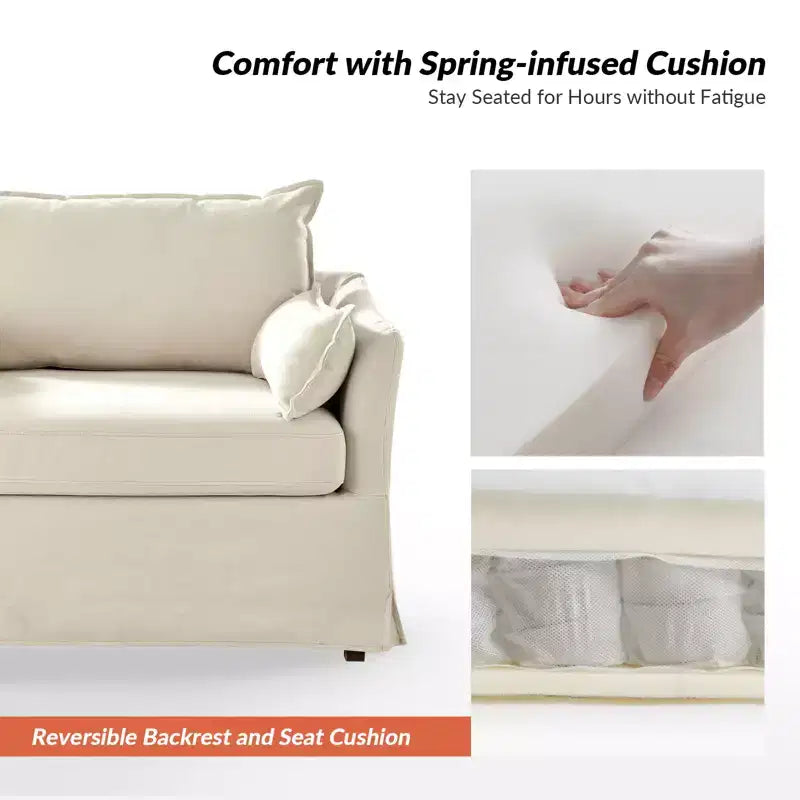 Nat Slipcovered Armchair with Ottoman | HULALA HOME