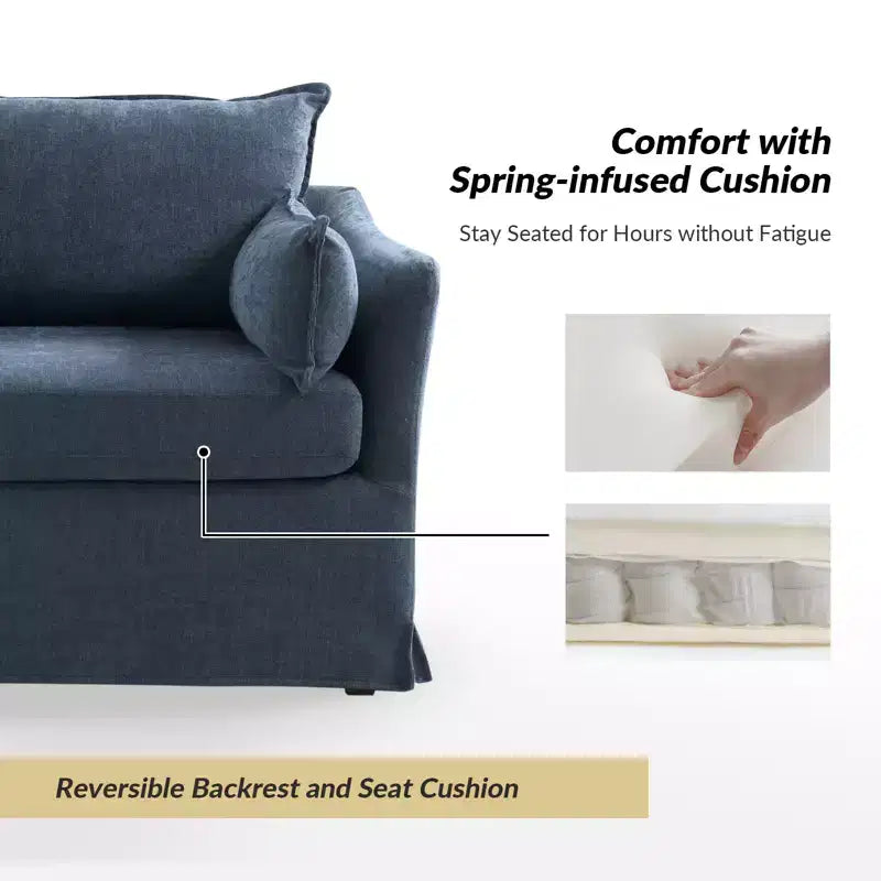 Nat Slipcovered Armchair with Ottoman | HULALA HOME
